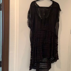 Free people black sheer top